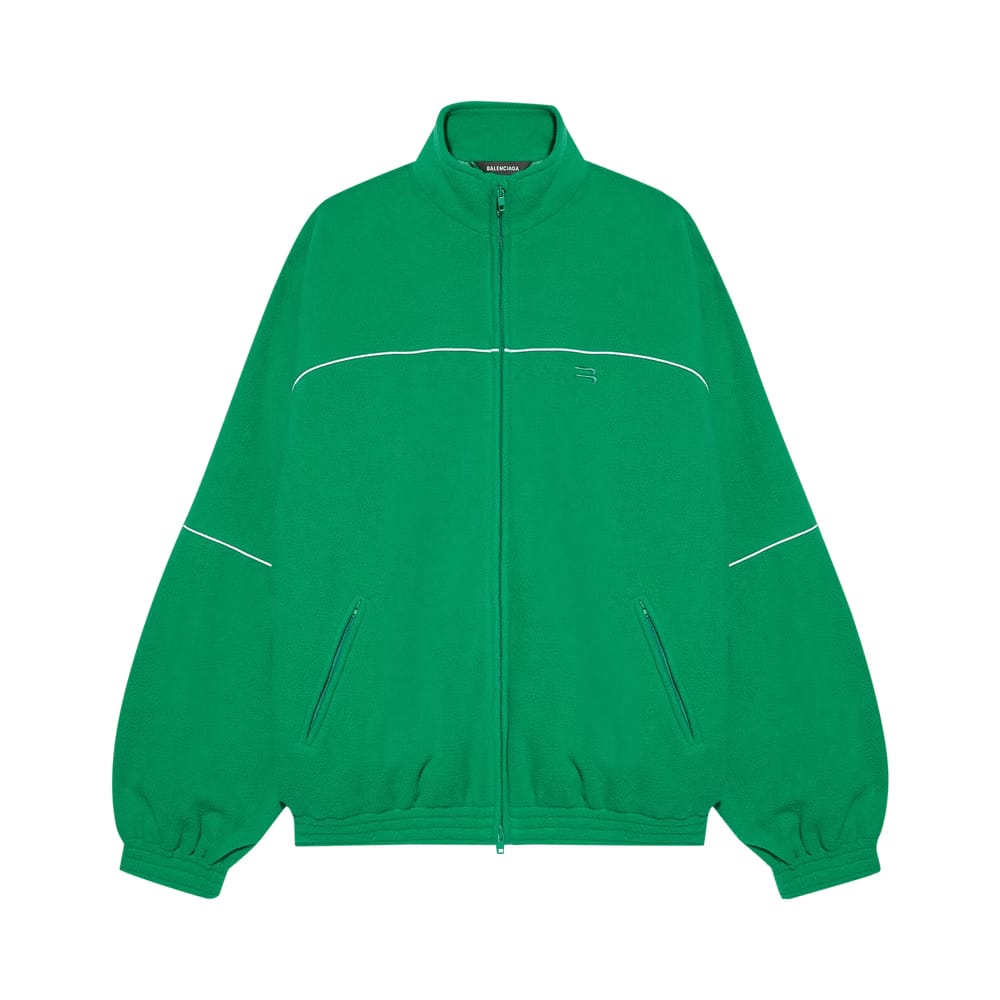 Balenciaga Double Brushed Fleece Tracksuit Jacket Green