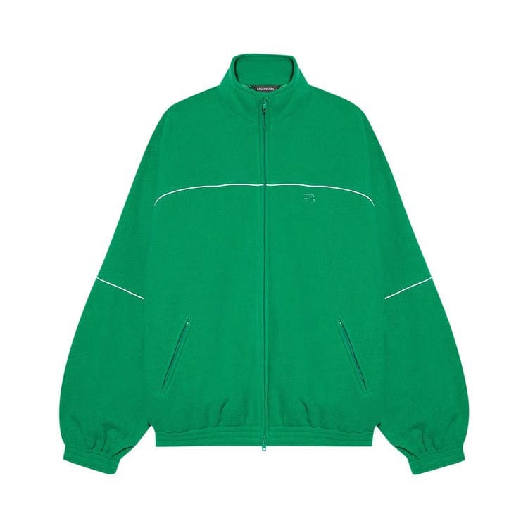 Balenciaga Double Brushed Fleece Tracksuit Jacket Green