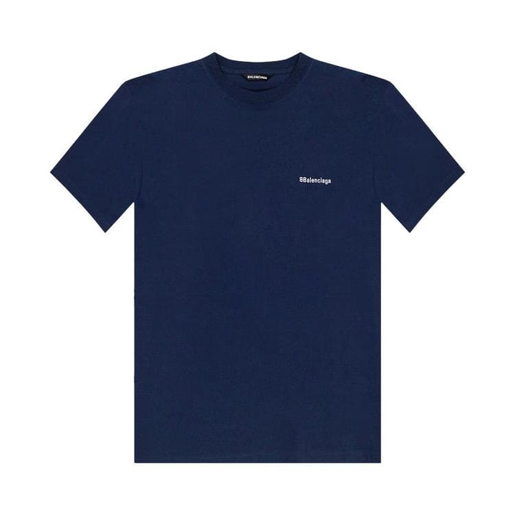Balenciaga Corporate Logo T-Shirt Nautical Blue/White
