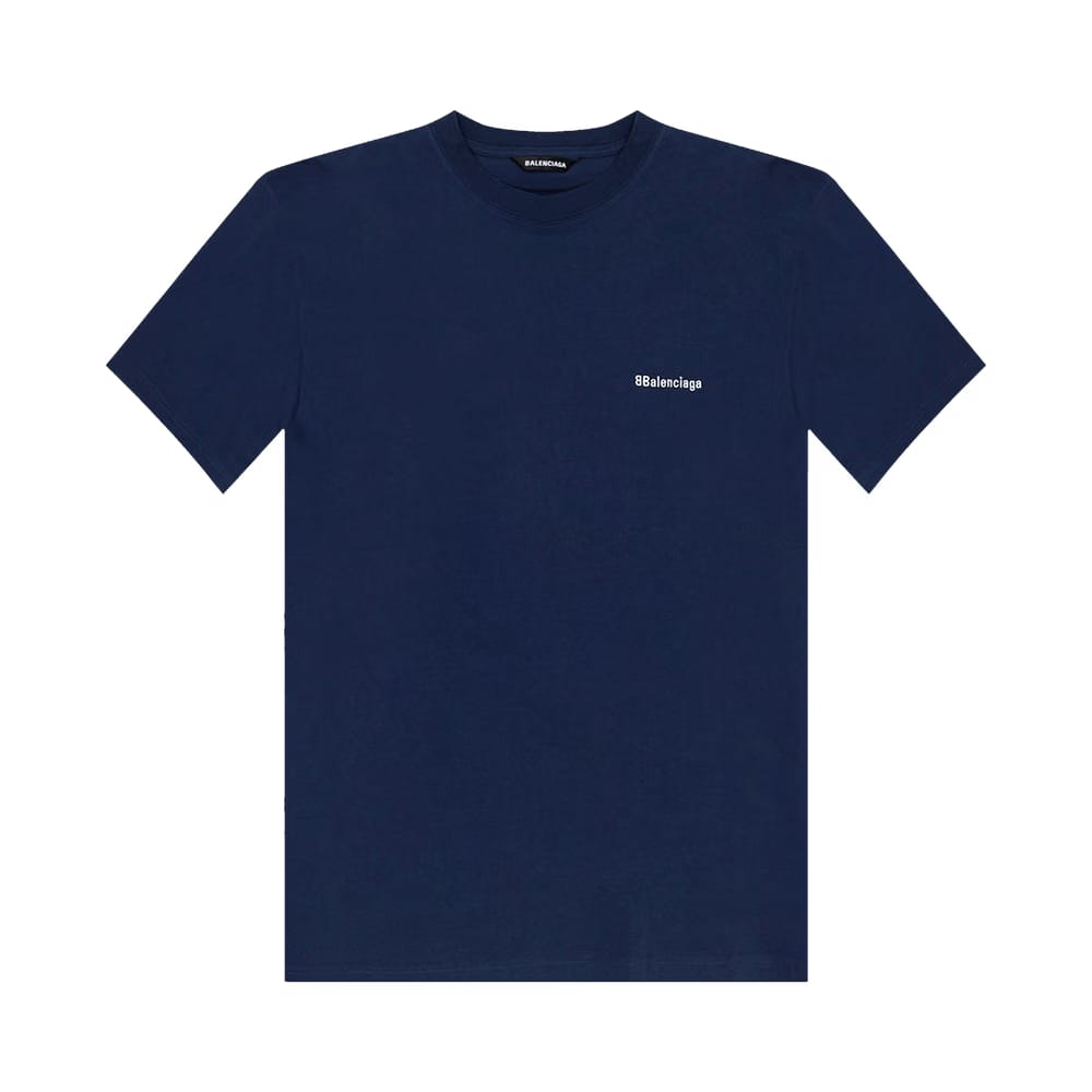 Balenciaga Corporate Logo T-Shirt Nautical Blue/White