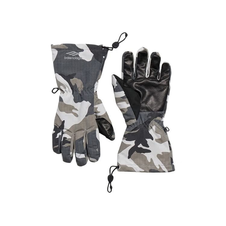 Balenciaga Camo Ski Gloves Camo/Grey/White