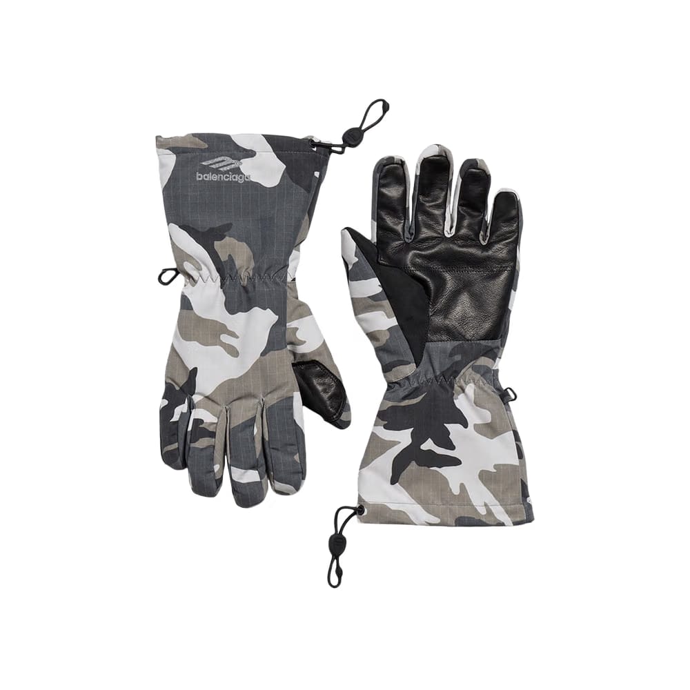 Balenciaga Camo Ski Gloves Camo/Grey/White