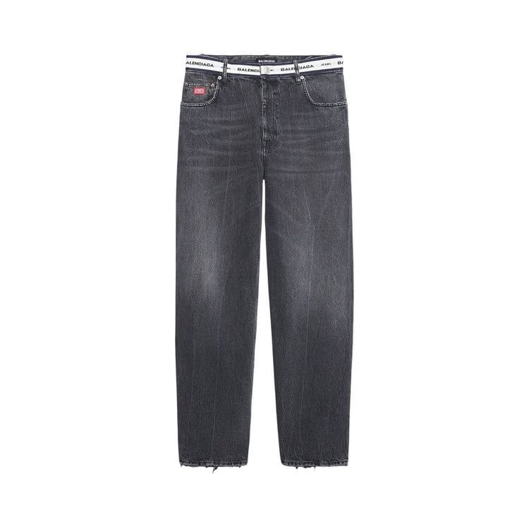 Balenciaga Logo Waistband Pants Black/White