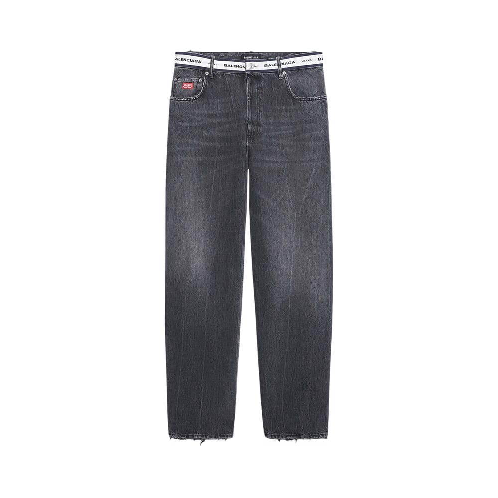 Balenciaga Logo Waistband Pants Black/White