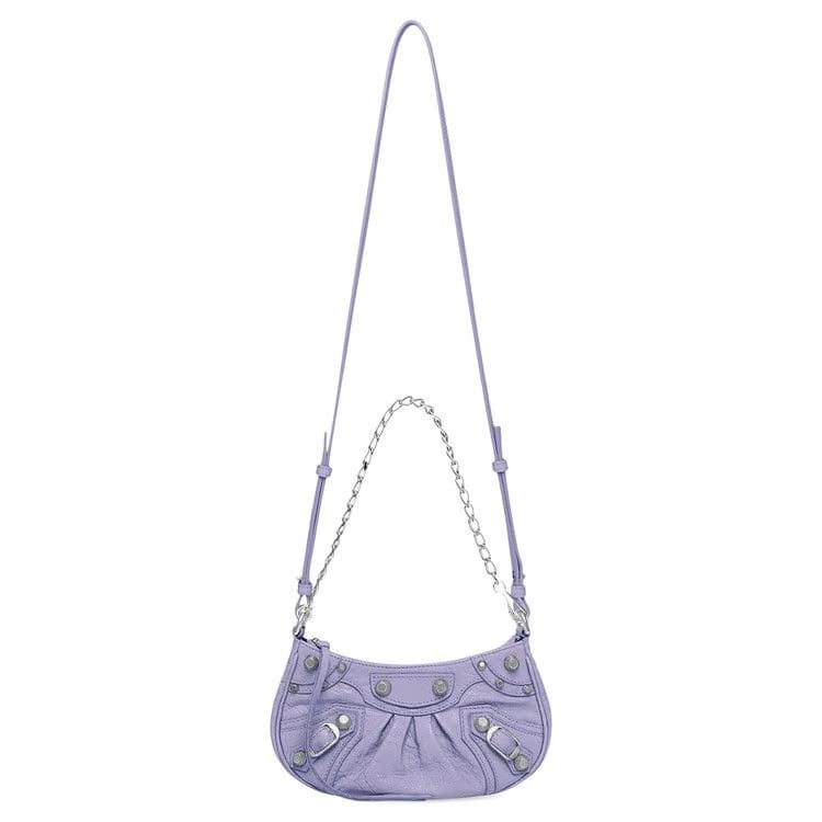 Balenciaga Le Cagole Mini Purse With Chain Light Purple