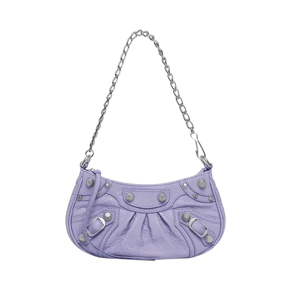 Balenciaga Le Cagole Mini Purse With Chain Light Purple