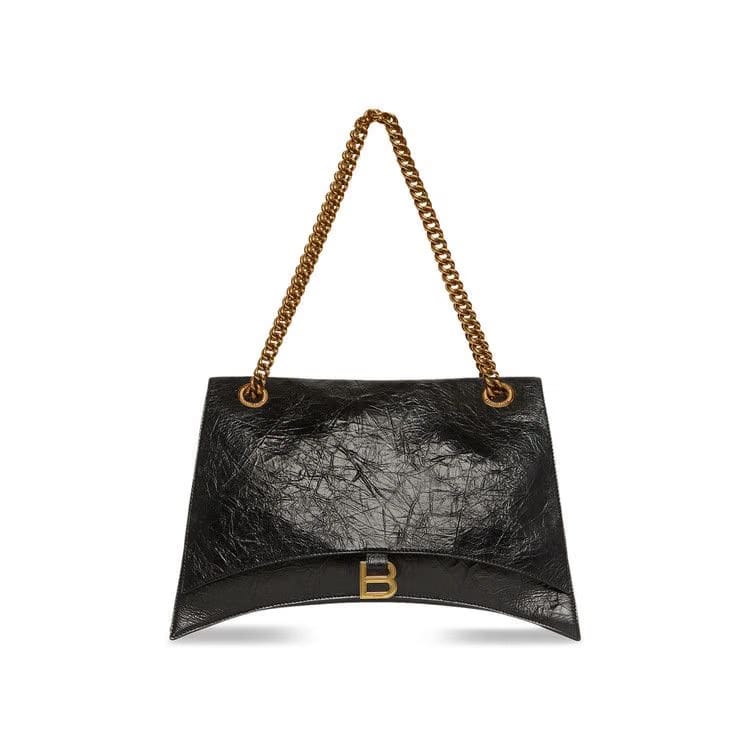 Balenciaga Large Crush Chain Shoulder Bag Black
