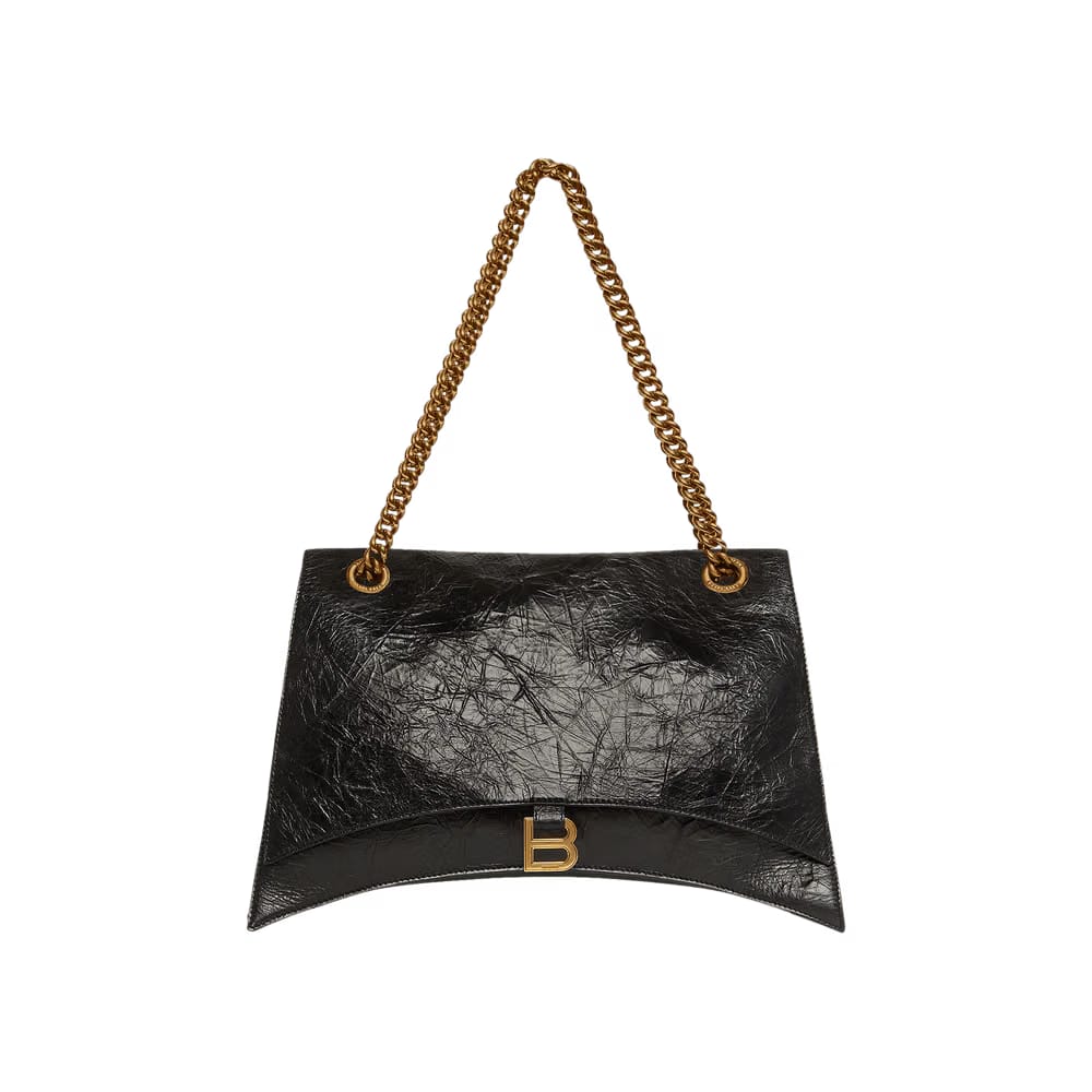 Balenciaga Large Crush Chain Shoulder Bag Black