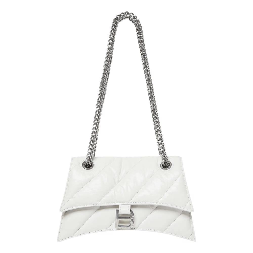 Balenciaga Small Crush Chain Bag Optic White