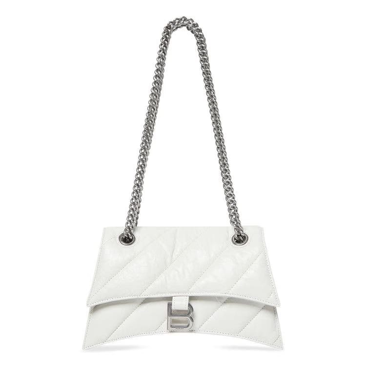 Balenciaga Small Crush Chain Bag Optic White