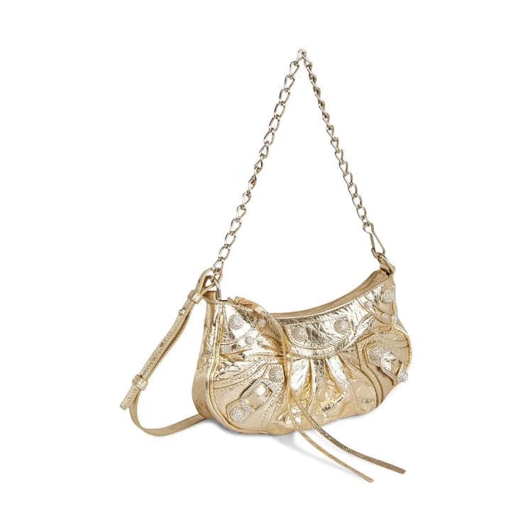 Balenciaga Le Cagole Mini Purse With Chain Light Gold
