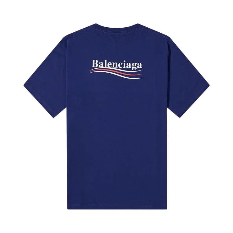 Balenciaga Logo Print T-Shirt Pacific Blue/White