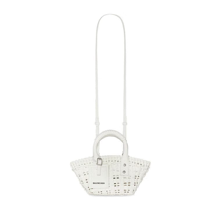 Balenciaga Bistro XXS Basket With Strap Optic White