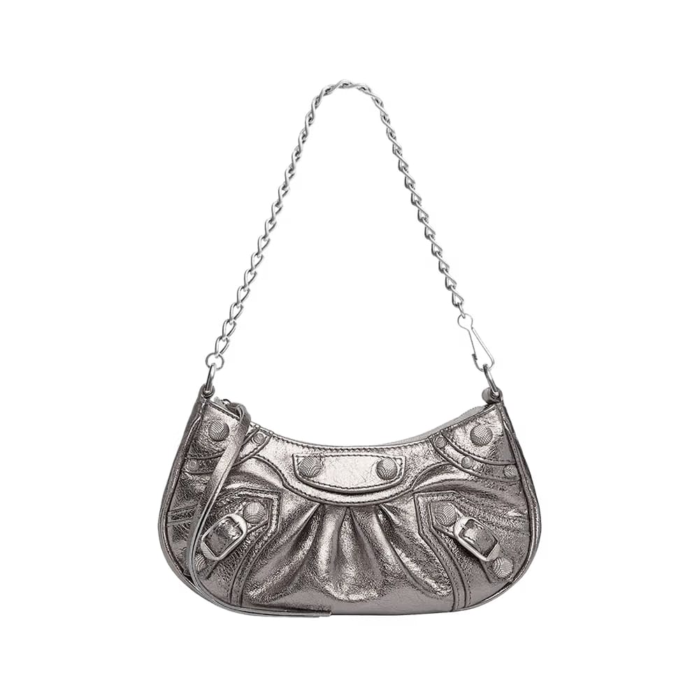 Balenciaga Le Cagole Mini Bag With Chain Silver