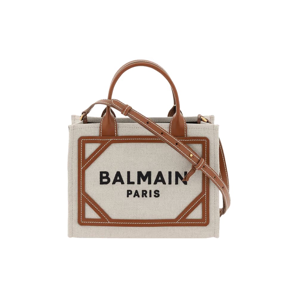 Balmain B-Army Small Tote Bag Natural/Brown