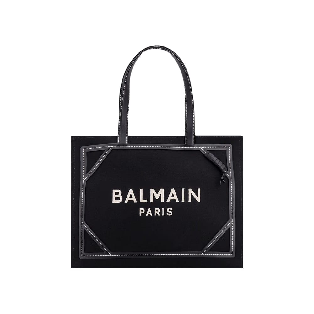 Balmain B-Army 42 Shopping Bag Ivory/Black