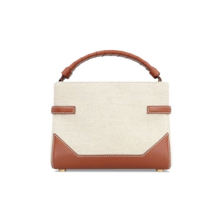 Balmain B-Buzz 22 Top Handle Handbag Natural/Brown