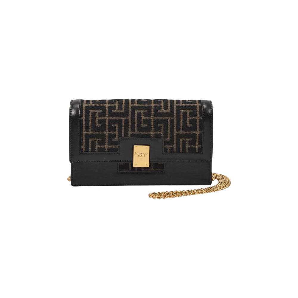 Balmain 1945 Mini Bag Khaki Monogram