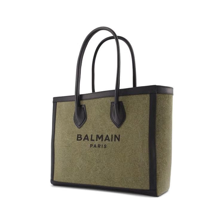 Balmain B-Army Bag 42 Khaki Canvas