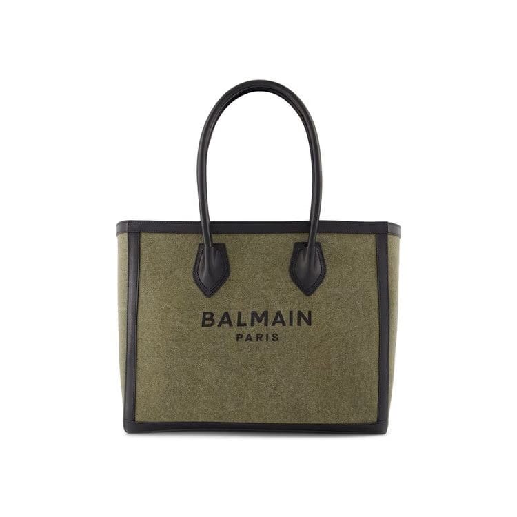 Balmain B-Army Bag 42 Khaki Canvas