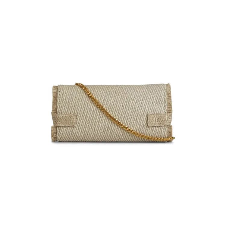Balmain B Buzz Raffia Effect Shoulder Bag Natural