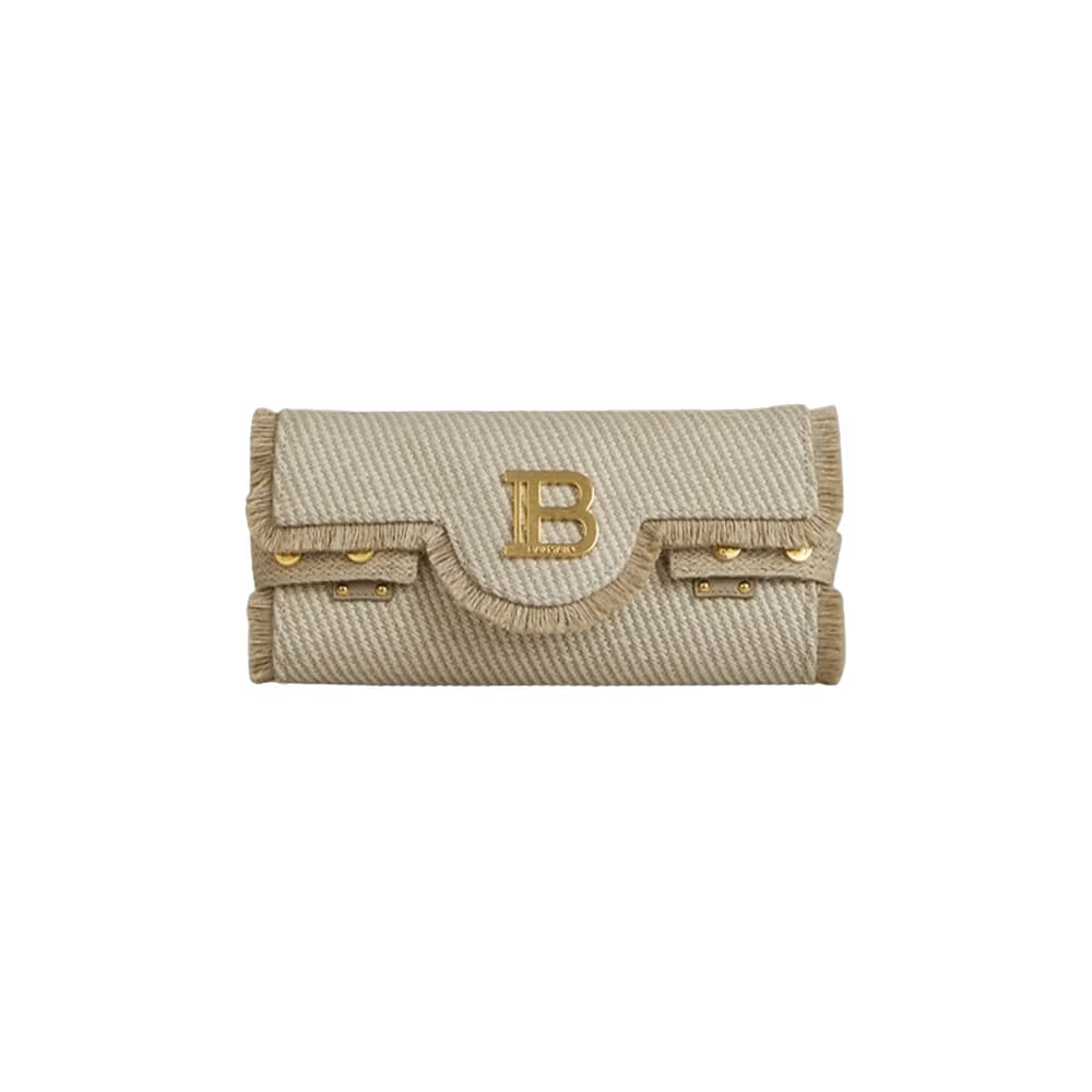 Balmain B Buzz Raffia Effect Shoulder Bag Natural
