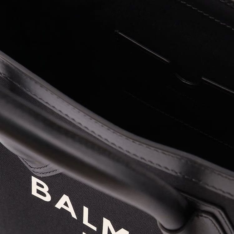 Balmain B-Army Monogram Logo Shopper Bag Black