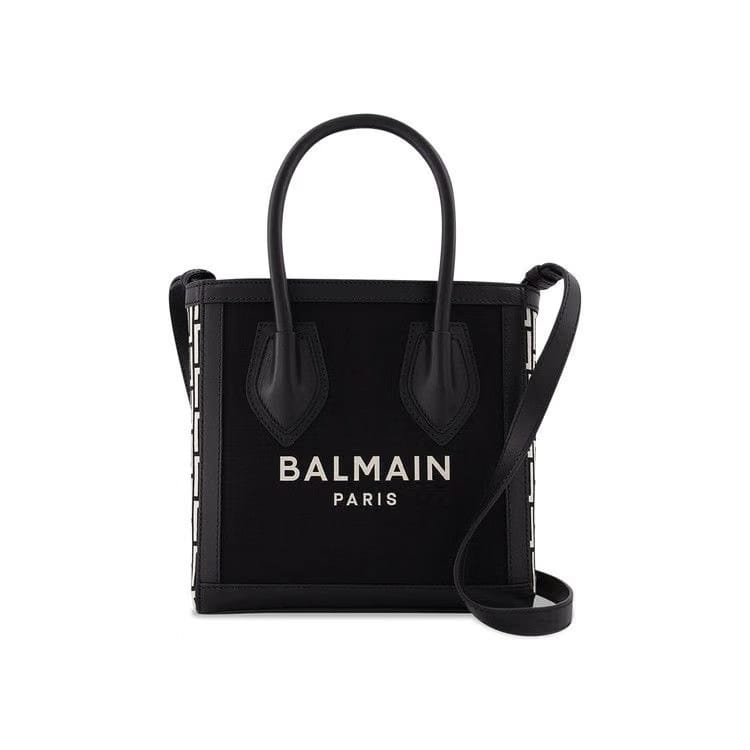Balmain B-Army Monogram Logo Shopper Bag Black