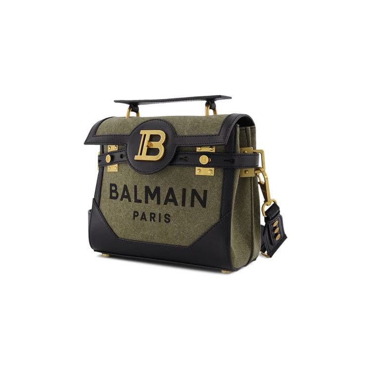 Balmain Bbuzz 23 Bag Khaki Canvas