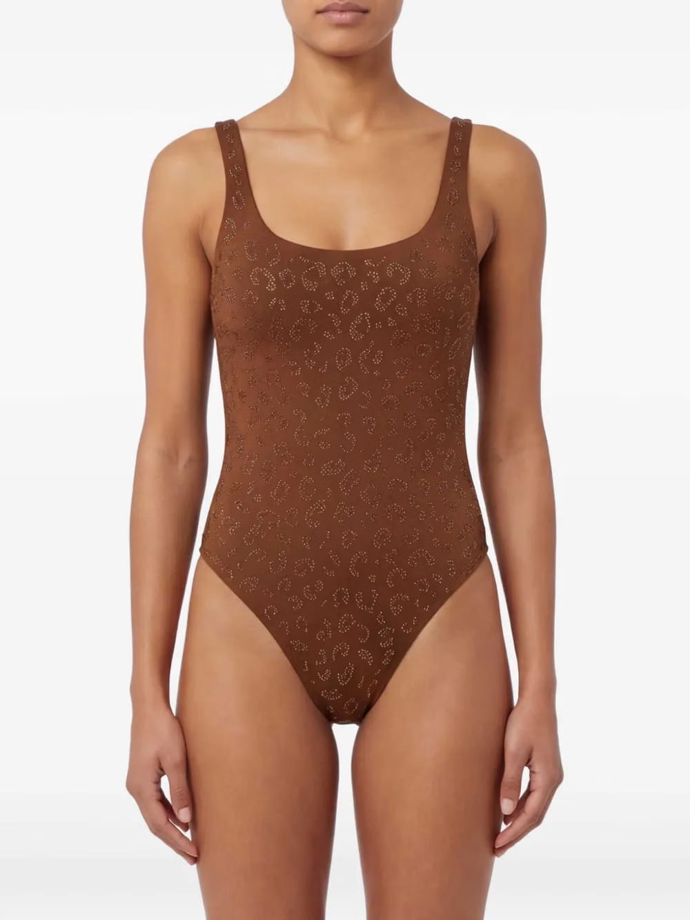 Lora rhinestone-leopard swimsuit