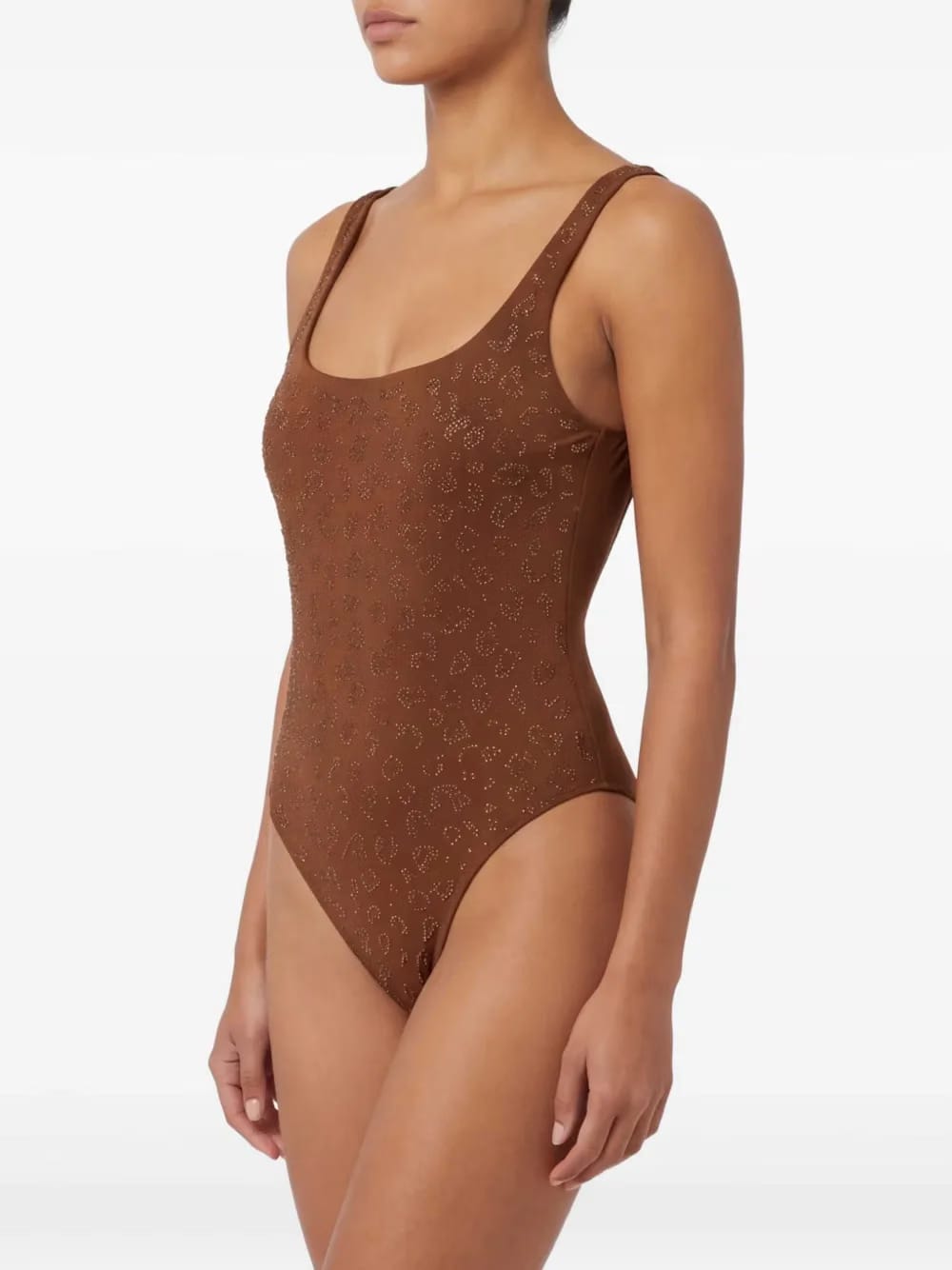 Lora rhinestone-leopard swimsuit