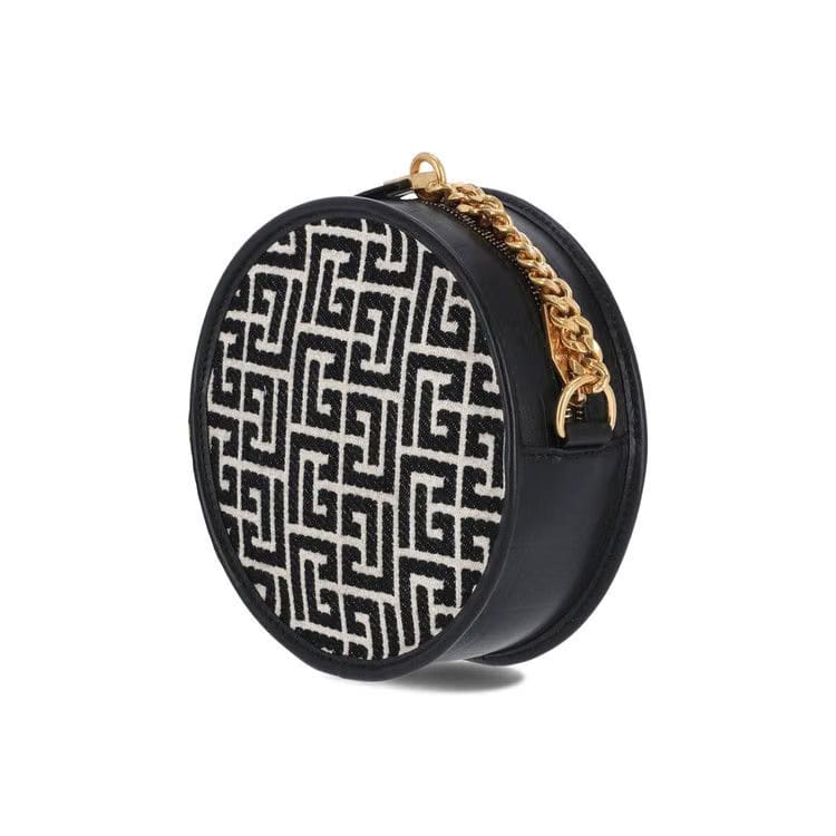 Balmain 1945 Disco Bag Monogram Jacquard Canvas