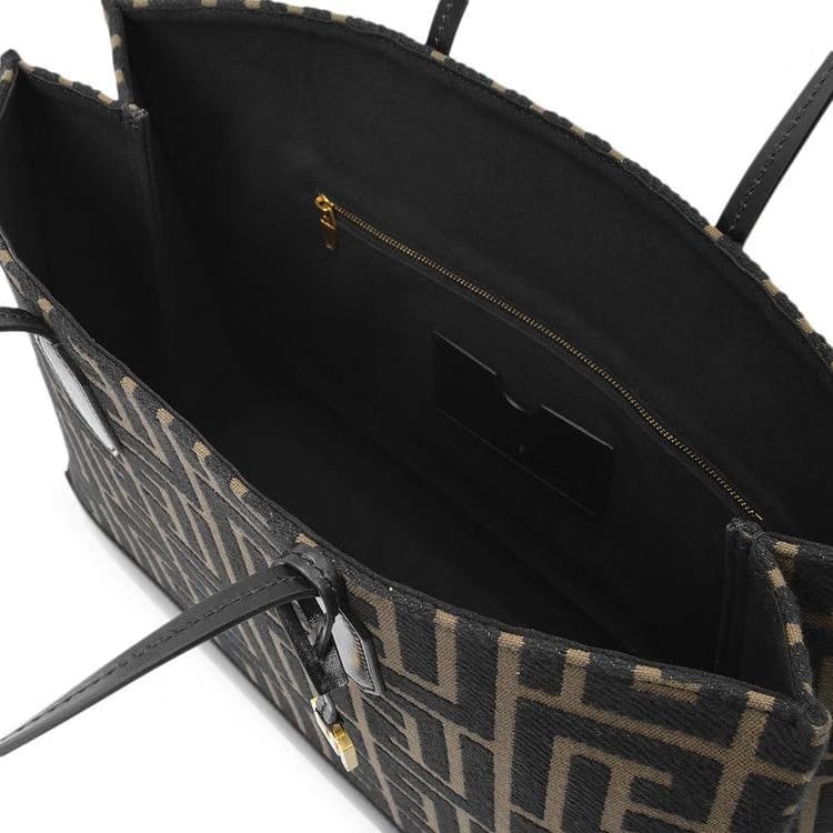 Balmain Monogram Jacquard Tote Kaki/Noir
