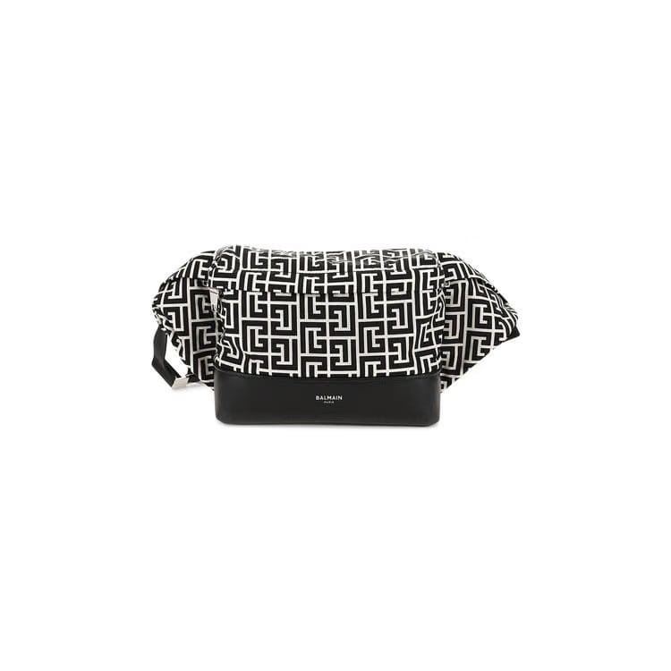 Balmain Mix Monogram Belt Bag Ivory