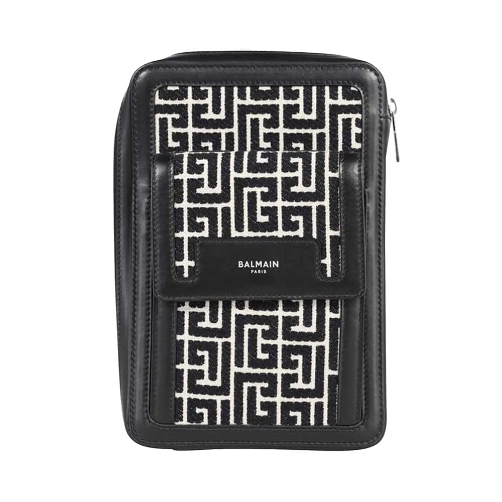 Balmain 1945 Monogram Bag Black/White