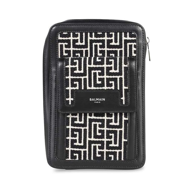 Balmain 1945 Monogram Bag Black/White