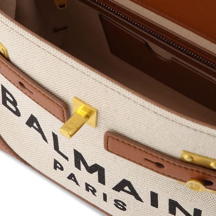 Balmain Bbuzz 23 Bag Beige Canvas