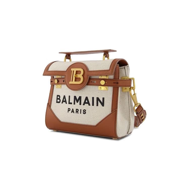 Balmain Bbuzz 23 Bag Beige Canvas