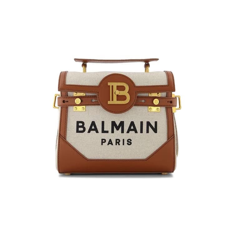Balmain Bbuzz 23 Bag Beige Canvas