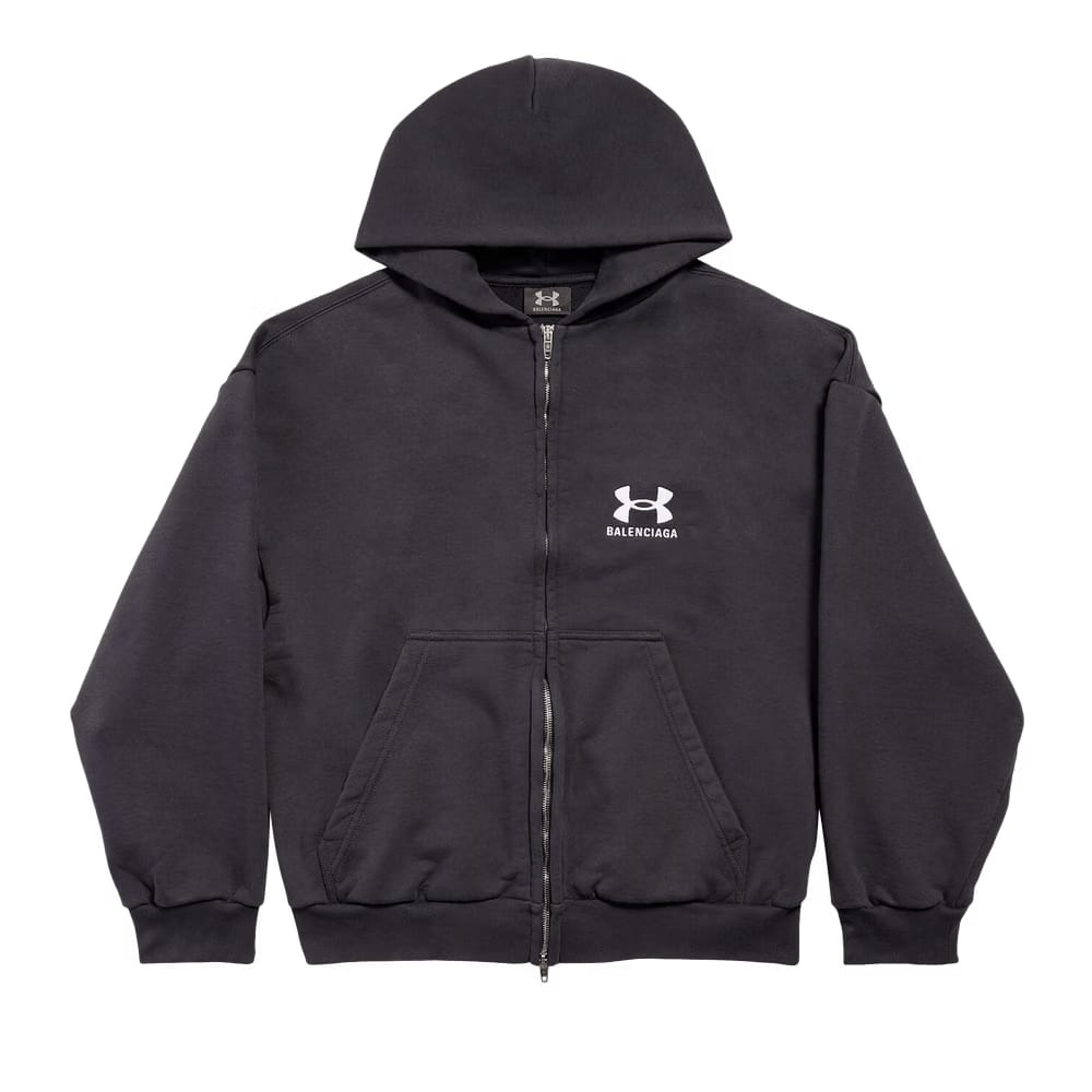 Balenciaga x Under Armour Zip Up Hoodie Black/White