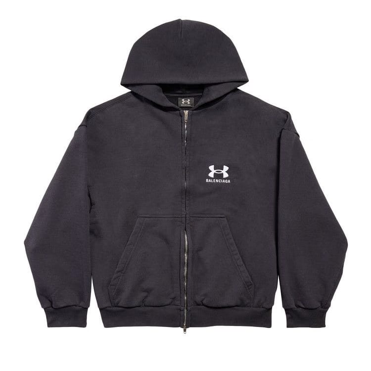 Balenciaga x Under Armour Zip Up Hoodie Black/White