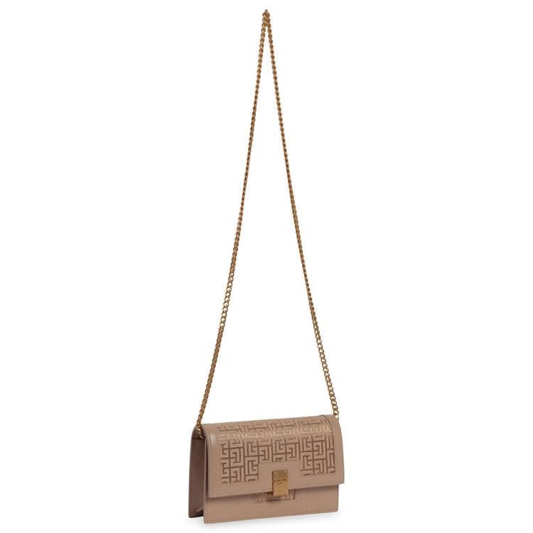 Balmain Mini 1945 Monogram Shoulder Bag Beige