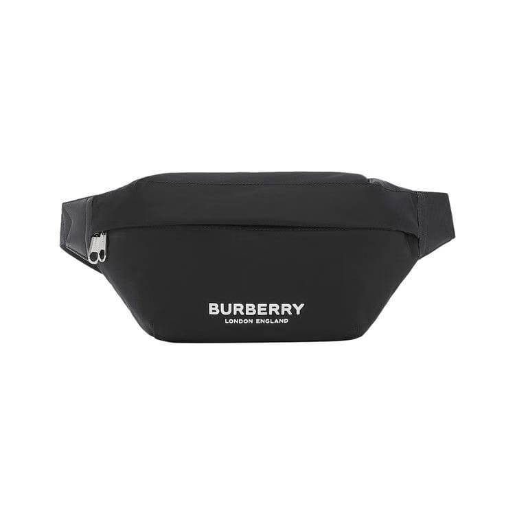 Burberry Logo Print Nylon Sonny Bum Bag Black