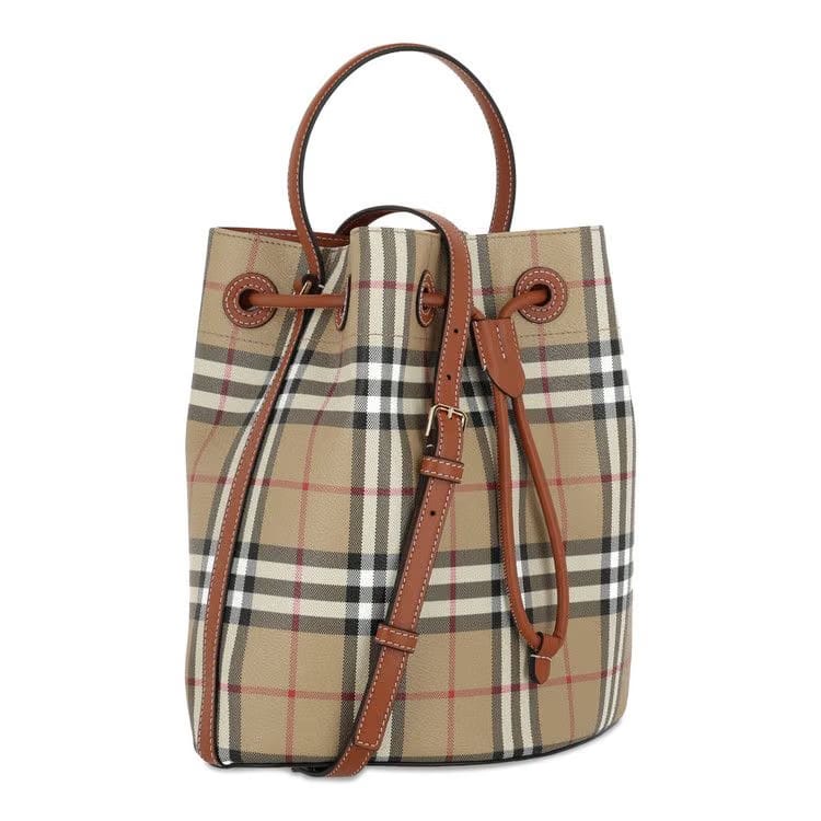 Burberry Small TB Bucket Bag Vintage Check/Briar Brown