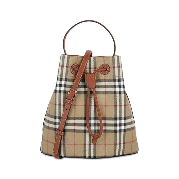Burberry Small TB Bucket Bag Vintage Check/Briar Brown