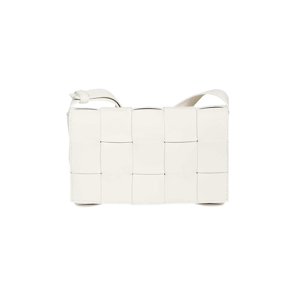 Bottega Veneta Cassette Small Shoulder Bag White/Gold