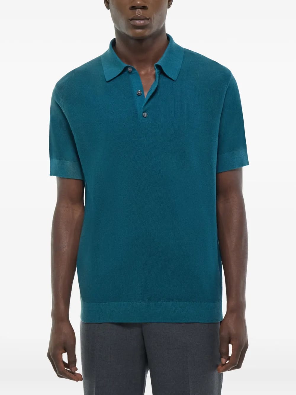 moss stitch polo shirt