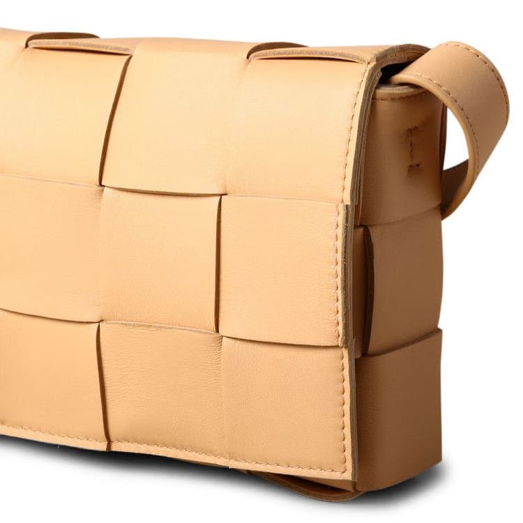 Bottega Veneta Cassette Shoulder Bag Almond/Gold