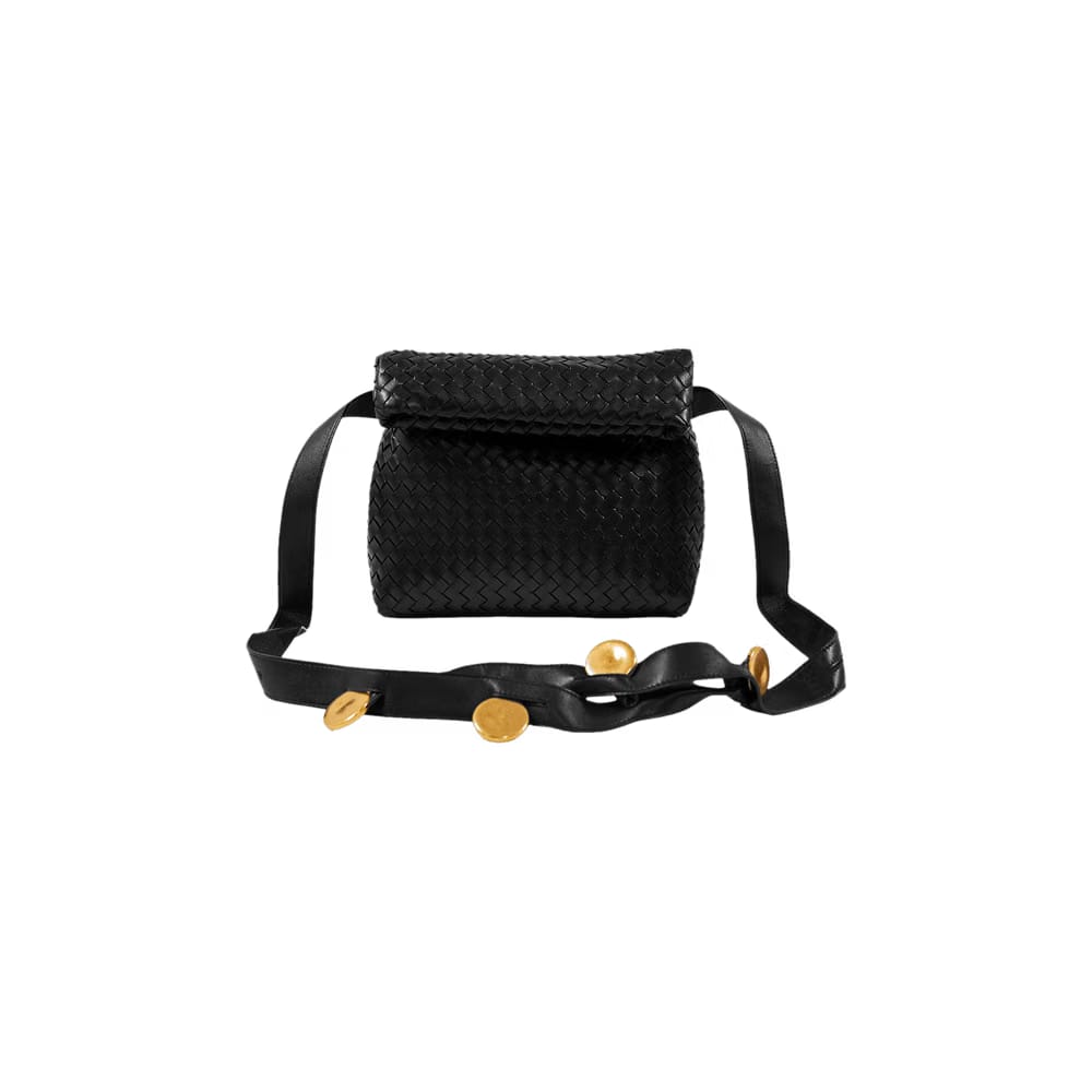 Bottega Veneta Fold Shoulder Bag Black/Gold