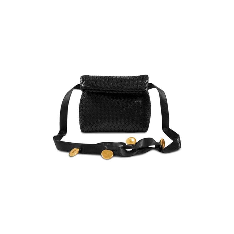 Bottega Veneta Fold Shoulder Bag Black/Gold